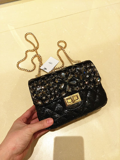 Bolso Clutch Diamond con Pedrería - Cartera de Mano y Crossbody - Image 4