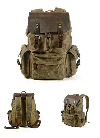 Mochila Casual para Hombre de Lona Encerada - Estilo Moderno con Compartimento para Laptop - Image 13