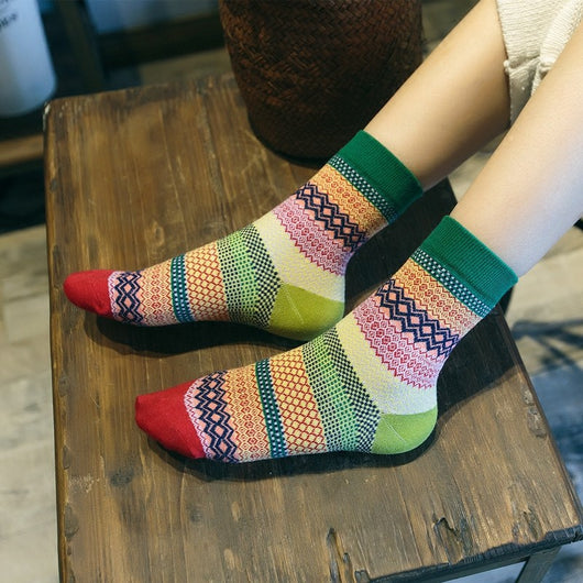 Calcetines de Algodón con Diseño Tricolor - Image 10