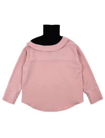 Blusa Tejida de Cuello Alto con Diseño Asimétrico y Mangas Largas - Image 5