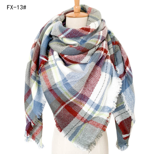 Bufanda Reversible a Cuadros Multicolor con Tacto Cachemira - Image 78
