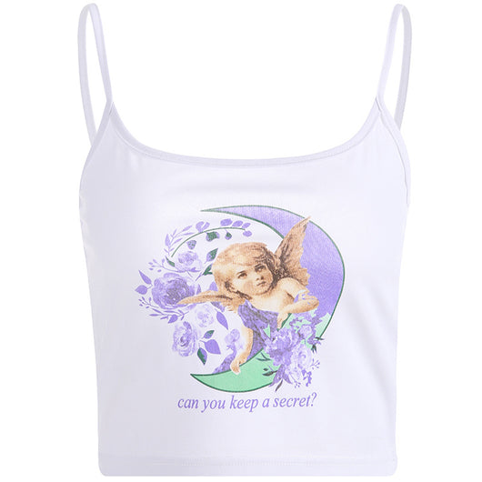Top Espalda Abierta Estampado Ángel - Diseño Sexy Tendencia Europa - Image 4