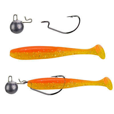 Kit de Anzuelos Jig Bicolor con Cola Simulada para Pesca - Image 4