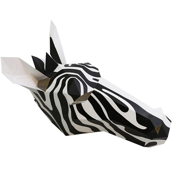 Tocado de Caballo Origami Blanco y Negro – Disfraz Animal Geométrico