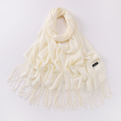 Bufanda Larga de Cashmira Suave - Color Liso para Otoño e Invierno - Image 32