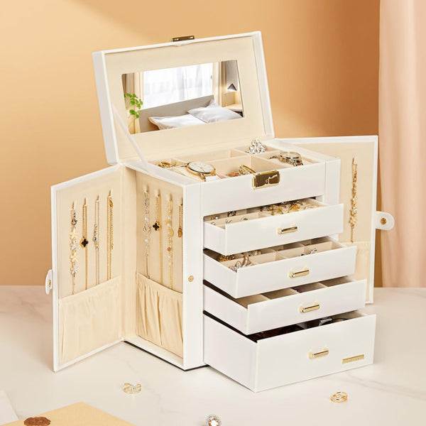 Estuche Organizador de Lujo para Joyas - Caja Protectora Antipolvo