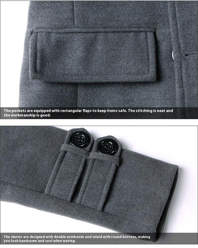 Abrigo Largo Slim Fit Estilo Coreano para Hombre - Image 12