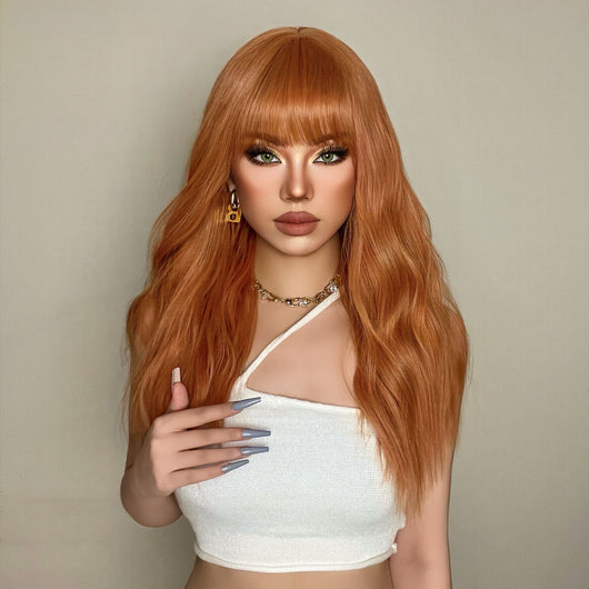 Peluca Larga Naranja para Mujer - Image 10