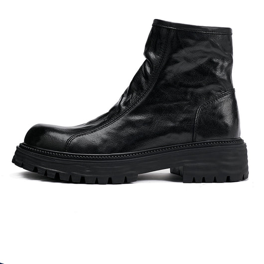 Botas Worker de Cuero Genuino con Plataforma para Hombre - Otoño e Invierno - Image 7