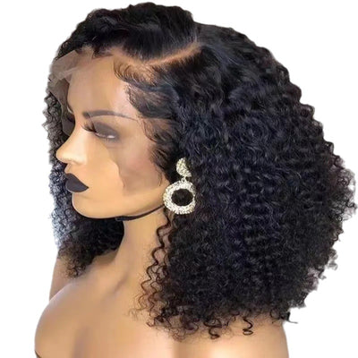 Peluca Rizada Corta con Encaje Frontal
