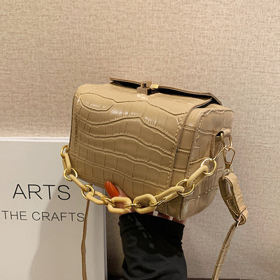 Bolso de Cadena Gruesa con Patrón de Piedra para Mujer - Image 4