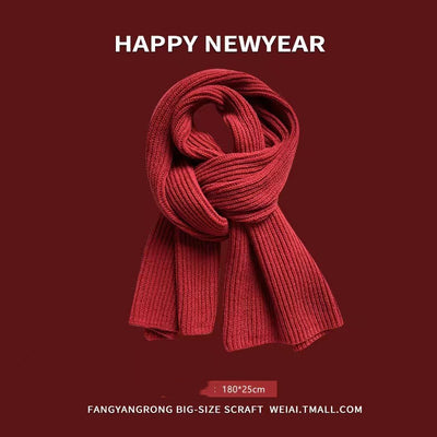 Bufanda Roja de Lana Tejida para Invierno - Diseño Navideño Mujer - Image 13