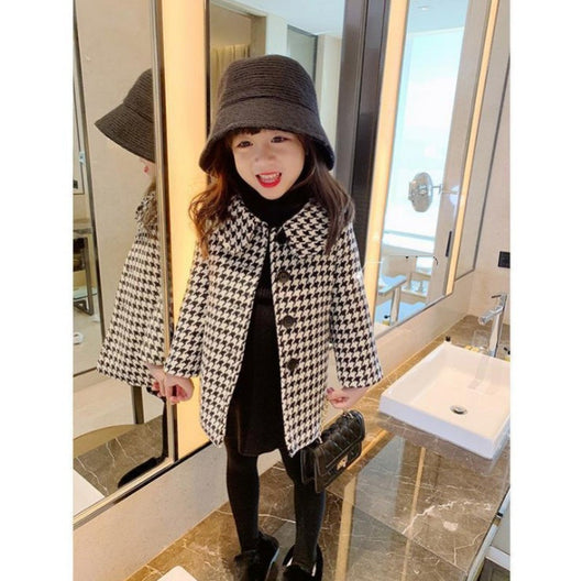 Abrigo Cuadros Coreano Midi para Niña - Image 11