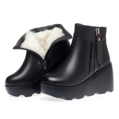 Botas de Cuña Acolchadas en Lana con Forro Polar para Mujer - Image 3