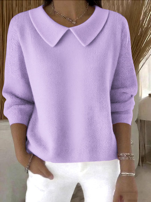 Blusa Suelta Casual de Manga Larga en Colores Lisos - Image 12