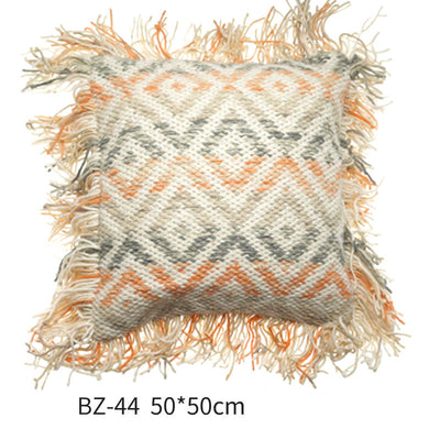 Almohada de Lana Artesanal Estilo Nórdico Moderno con Funda de Cuero Sintético - Image 14