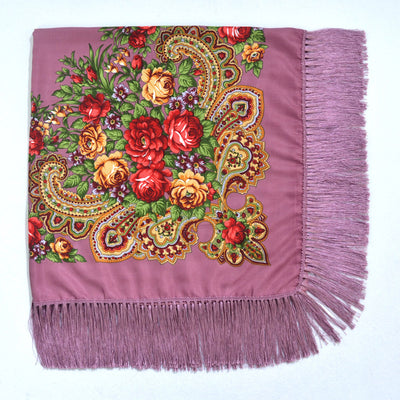 Pañuelo Floral Retro con Flecos para Mujer - Image 19