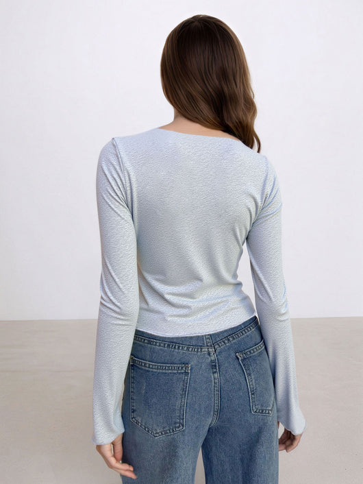 Blusa Base Minimalista de Manga Larga para Mujer - Estilo Sofisticado Rejuvenecedor - Image 8