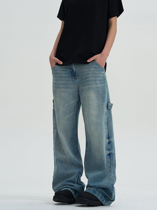 Jeans Lavados Rectos Oversize de Pierna Ancha - Image 3