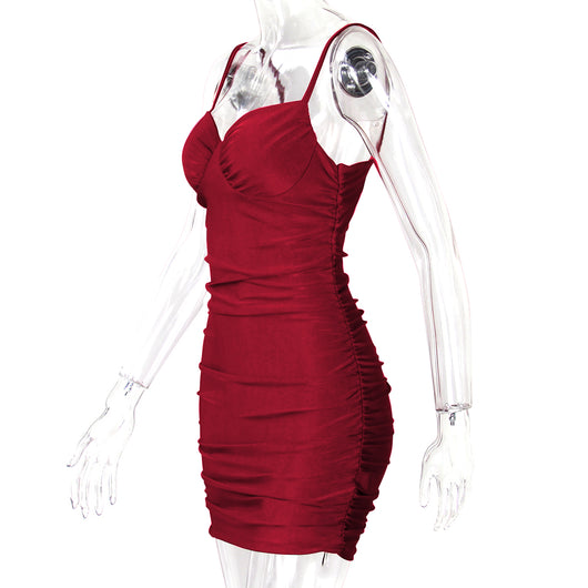 Vestido Plisado Escotado Ajustado a la Cadera - Image 13