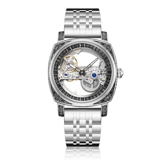 Reloj Mecánico Automático Vintage con Esfera Luminosa y Relieves - Image 7