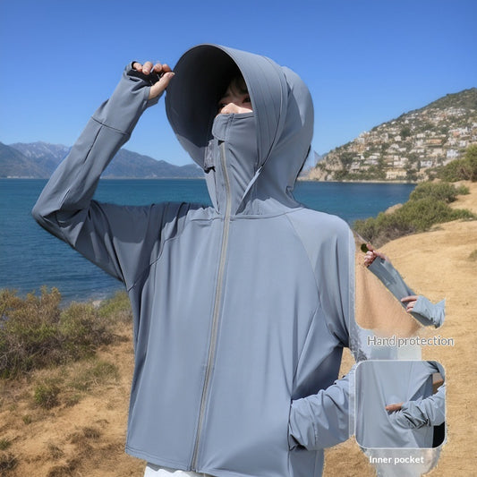 Ropa de Protección Solar Tipo Ice Silk con Ala Ancha para Mujer - Image 2