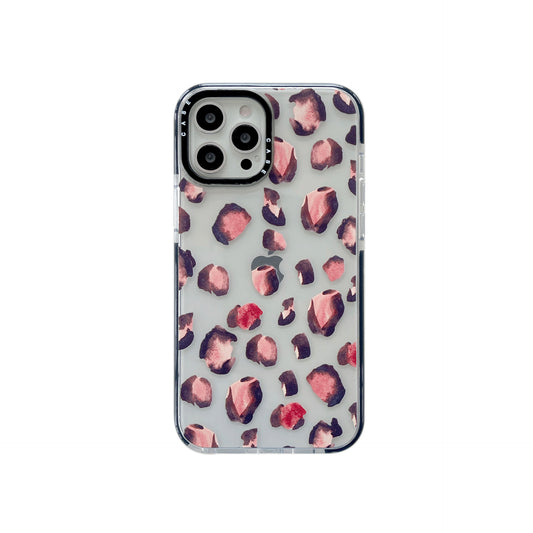 Funda Transparente para Celular con Estampado de Leopardo y Café