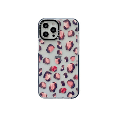 Funda Transparente para Celular con Estampado de Leopardo y Café