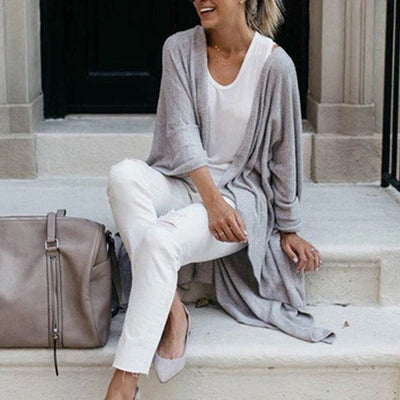 Cardigan Suelto de Punto con Dobladillo Irregular para Mujer - Image 17