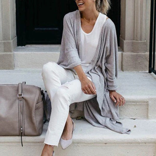 Cardigan Suelto de Punto con Dobladillo Irregular para Mujer - Image 17