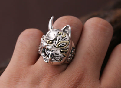 Anillo de Plata Esterlina 925 Máscara Prajna Tailandesa para Hombre - Image 3