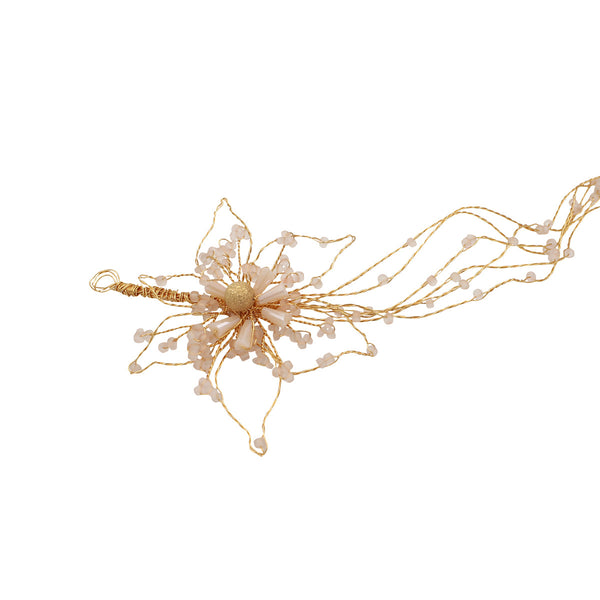 Diadema nupcial con perlas y cristales para novia