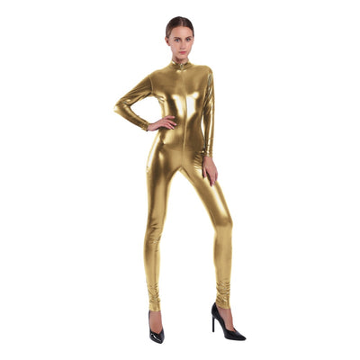Enterizo de Cuero Sintético Brillante para Mujer - Image 8