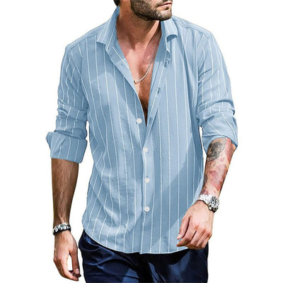Cardigan Rayado para Hombre con Solapa y Manga Larga - Image 5
