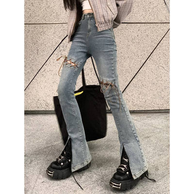 Pantalones Vaqueros Flare Rotos para Mujer - Estilo Street Trendy - Image 16