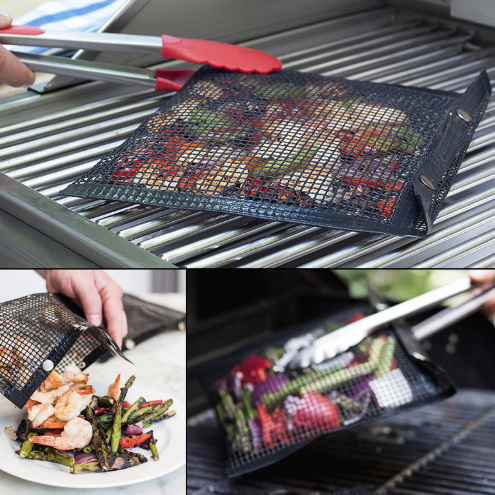 Bolsa de Malla Reutilizable para Asar - Tapete Antiadherente para BBQ y Camping