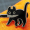 Distintivo Vaquero Gatito Negro con Cuchillo