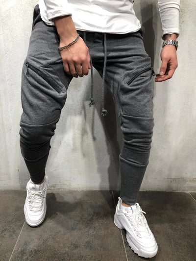Pantalones deportivos casuales para hombre con bolsillos con cierre - Image 8
