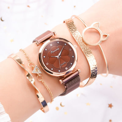 Set de Reloj para Dama con Correa de Malla de Aleación y Brazalete - Image 32