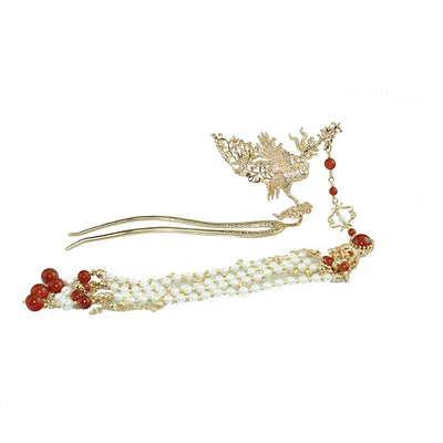 Horquilla Fénix Antigua con Borla de Perlas - Accesorio de Lujo Tradicional - Image 13