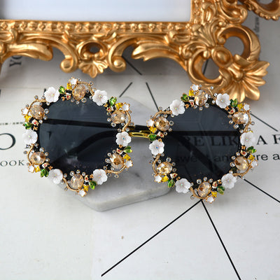 Gafas de Sol Barrocas Florales Transparentes Hechas a Mano - Image 6