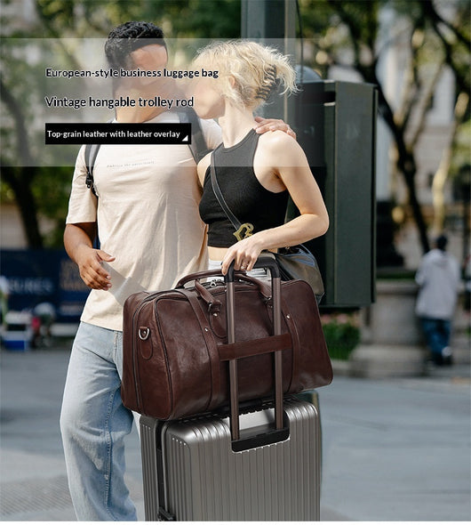 Bolsa de Viaje Ejecutiva de Cuero Estilo Retro - Gran Capacidad - Image 13