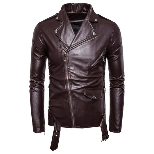 Chaqueta de Cuero Ajustada Estilo Motociclista Clásico Británico - Image 10