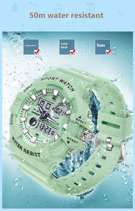 Reloj Deportivo Digital Dual Display Pantalla Grande Luminoso Resistente al Agua Unisex - Image 40