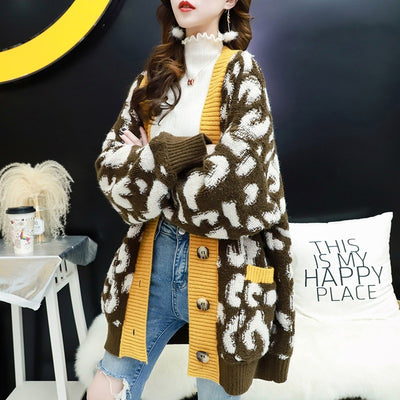 Cardigan Tejido Grueso Holgado de Largo Medio - Versátil para Cualquier Estilo - Image 15