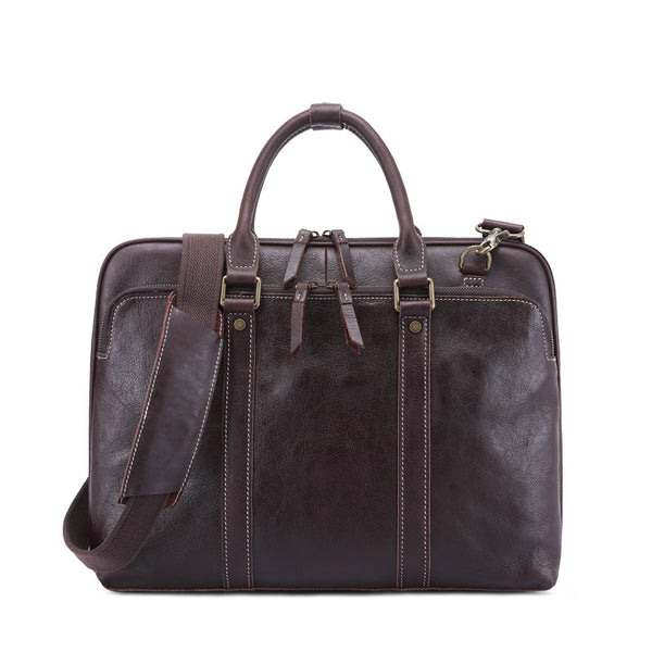 Maletín de Cuero para Hombre - Bolso Bandolera Profesional