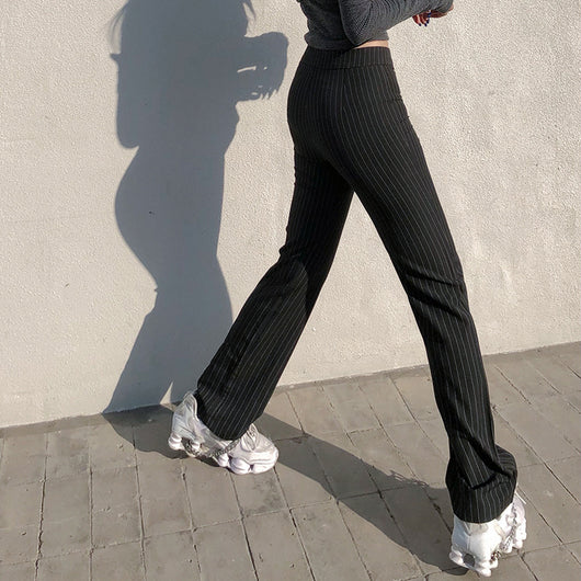 Pantalón Recto Mujer Diseño a Rayas Estilo Moderno - Image 4