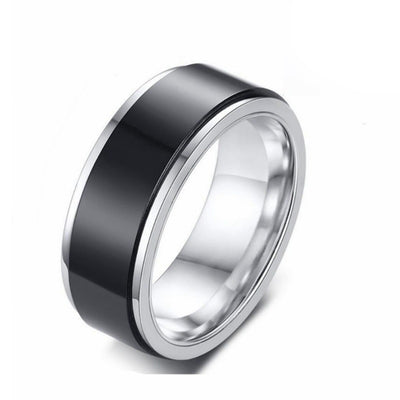 Anillo Giratorio Doble de Acero Titanio para Hombre - Image 9