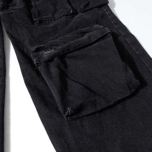 Pantalón Cargo Denim Lavado Industrial con Múltiples Bolsillos - Image 10