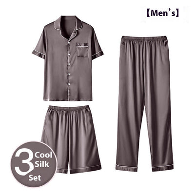 Pijama de Seda Helada para Hombre - Conjunto de Tres Piezas - Image 3